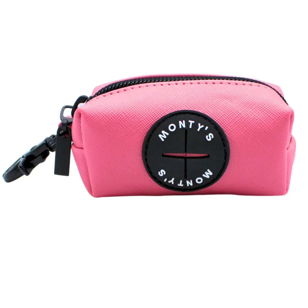 Monty's Vegan Leather Poop Bag Dispenser with 15 Standard Size Bags