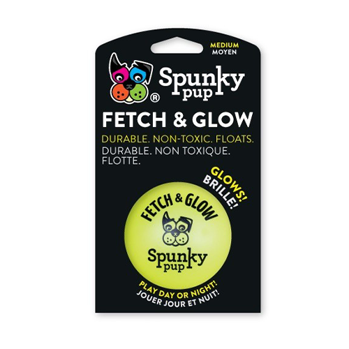 Spunky Pup® Fetch & Glow Ball Dog Toy Medium