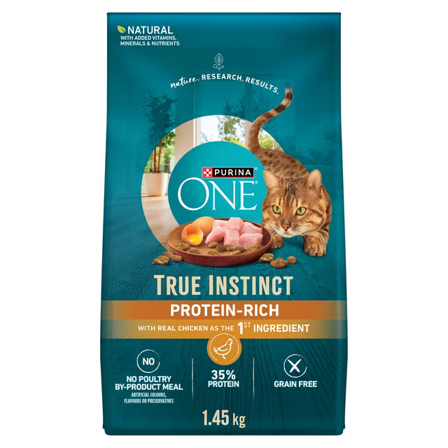 Purina ONE True Instinct Grain Free Chicken, Dry Cat Food 1.45kg