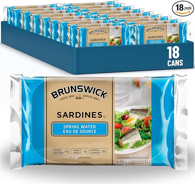 Brunswick Sardines In Spring Water - 106g, 18 Count