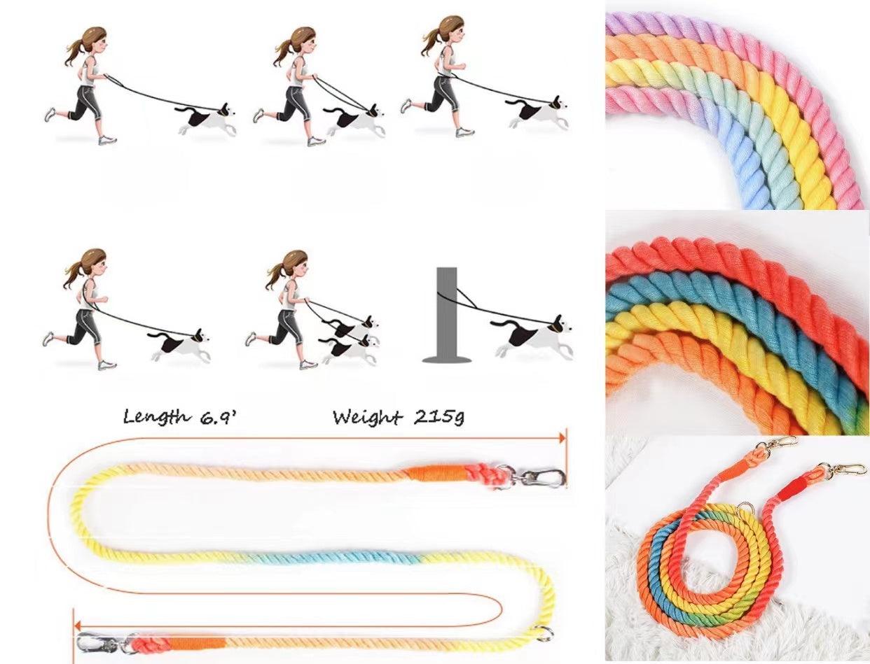 Hands Free Dog Rope Leash - Pink Love