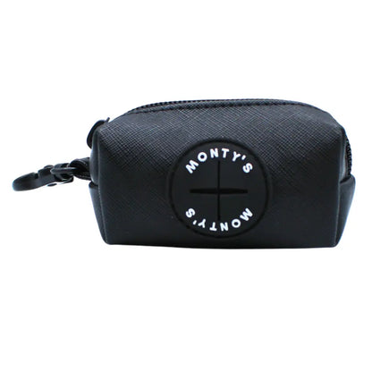 Monty's Vegan Leather Poop Bag Dispenser with 15 Standard Size Bags
