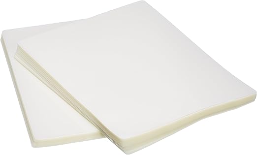 Amazon Basics Clear Thermal Laminating Plastic Paper Laminator Sheets, 22.9 cm x 29.2 cm, 200-Pack, 72 micron