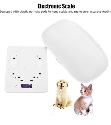 Goldmeet Pet Scale for Small Animals & Kitchen, Max 33lb Capacity with Tape Measure - Ideal for Newborn Kittens/Puppies Under 11 Inches