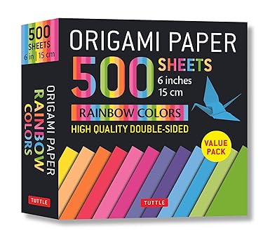 Origami Paper 500 sheets Rainbow Colors 6 (15 cm): Tuttle Origami Paper: Double-Sided Origami Sheets Printed with 12 Color Combinations (Instructions for 5 Projects Included)