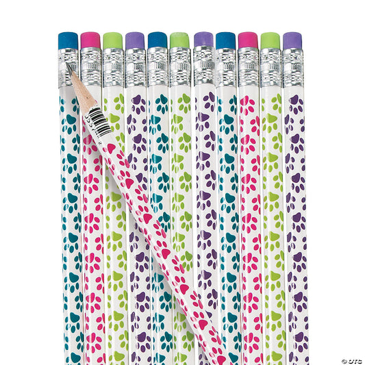 Paw Print Pencils - 24 Pack