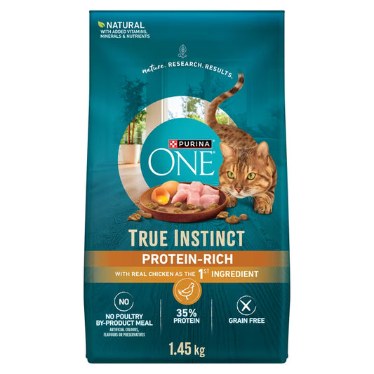 Purina ONE True Instinct Grain Free Chicken, Dry Cat Food 1.45kg