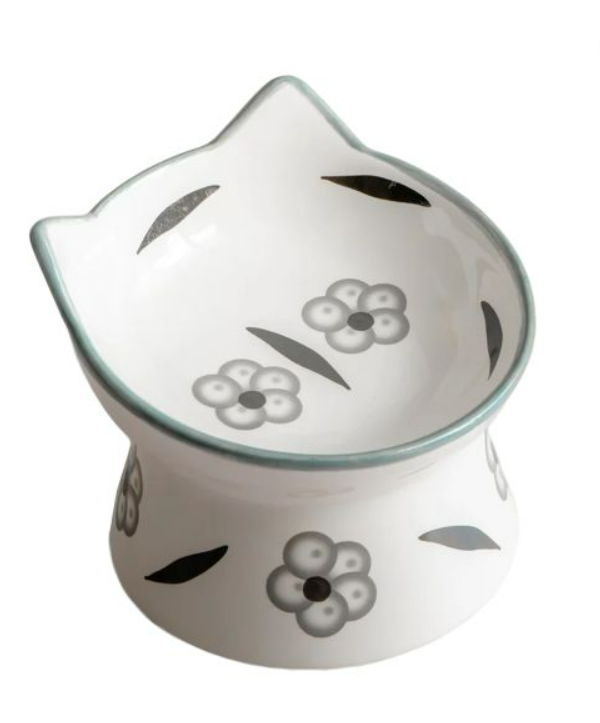 Dexypaws - Raised Ceramic Cat Bowl