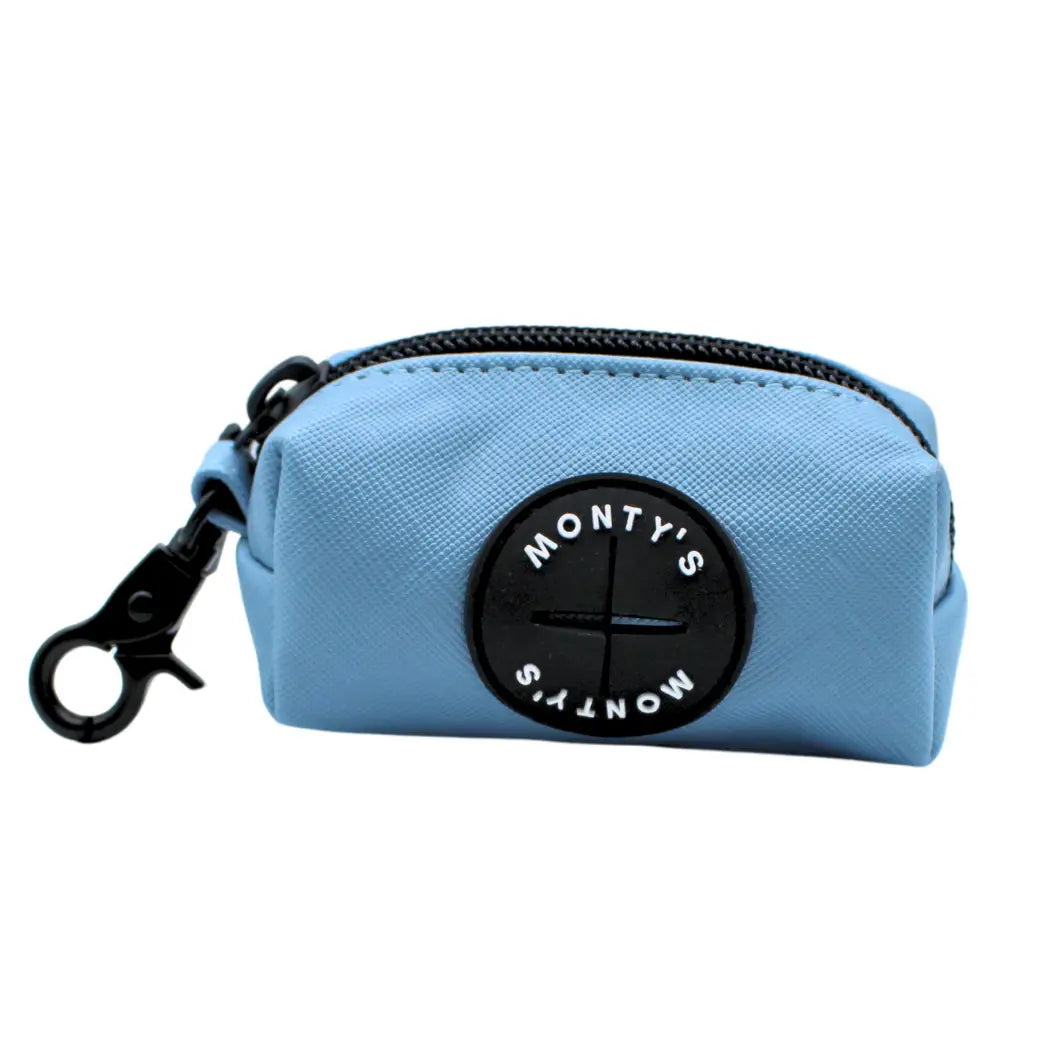 Monty's Vegan Leather Poop Bag Dispenser with 15 Standard Size Bags