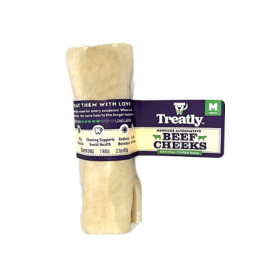 Treatly™ Beef Cheeks Natural Cheek Rolls Medium Dog Treat