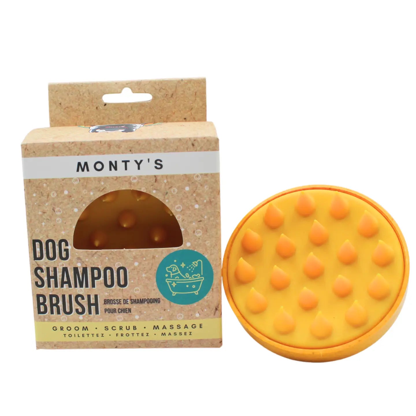 Monty's Pet Grooming Brush - Wheat Straw and Silicone